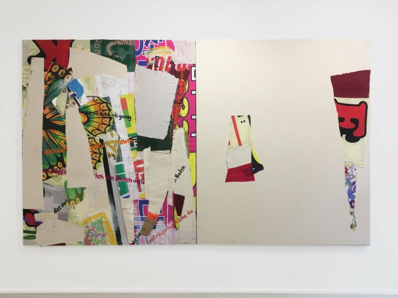 Diptych, 2019 | Leinwand, Stoff, Acryl 2 teilig, 203.7 x 347.4 x 3 cm