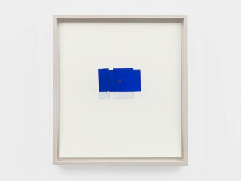 Folded Drawing (blue and white), 2002 | Pigments on Japanese Gampi paper, mounted, 26 x 24 cm