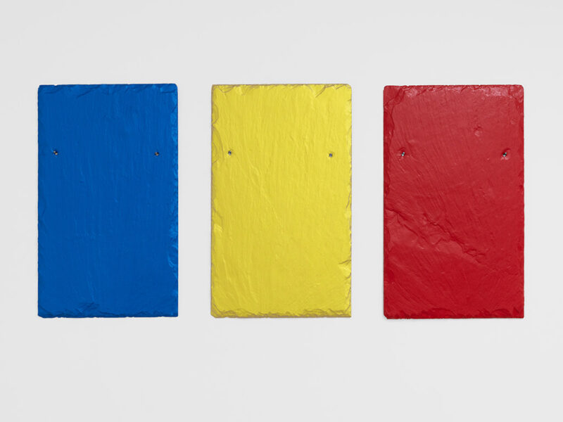 Chicago Trio, 2008 | Kremer pigments on slate, 3-parts, 50.8 x 101.5 cm | Winston Roeth