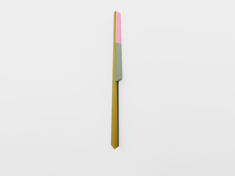 YellowLetBetter, 2013 | fabric, wood, leather, 165 x 13 x 10 cm