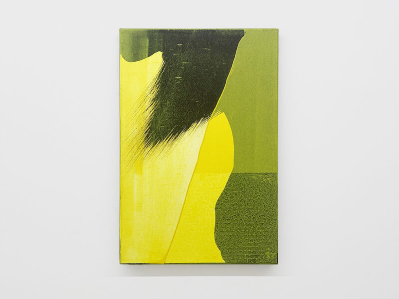 Ohne Titel (Arylamidgelb), 2022 | Öl auf Umbra auf Leinwand, 60 x 40 cm | Daniel Lergon