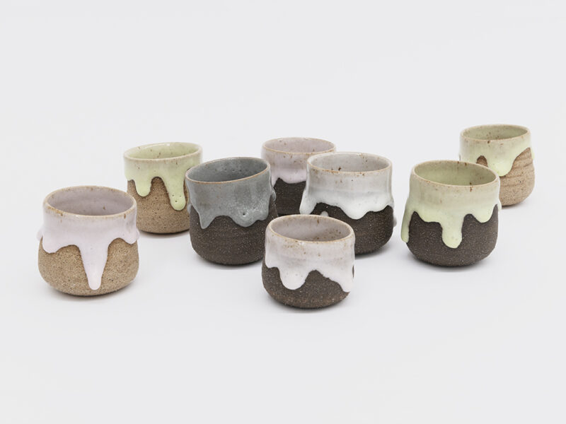 Lip Cups, 2014 | clay, slip, glaze, each ca. 6 cm, Ø 5,5 cm