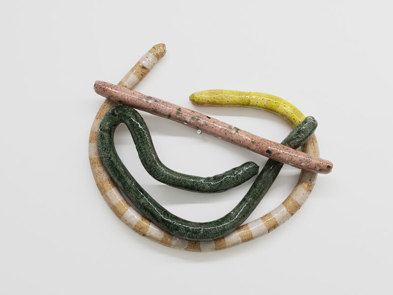 Smiles for Miles, 2019 | clay, slip, glaze, luster, 40.5 x 48.5 x 8.3 cm | Gailan Ngan