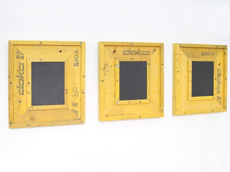 Black Paintings I-III, 2023 | wood, blackboard paint, each 83.5 x 70 x 8 cm