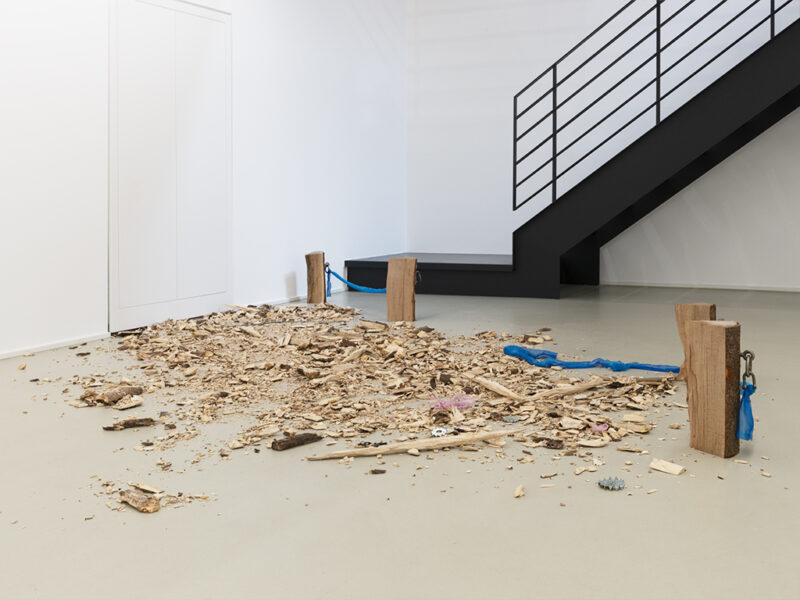 Bodenstreumischung Nº 4, 2023 | wood, fabric, metal, dimensions variable