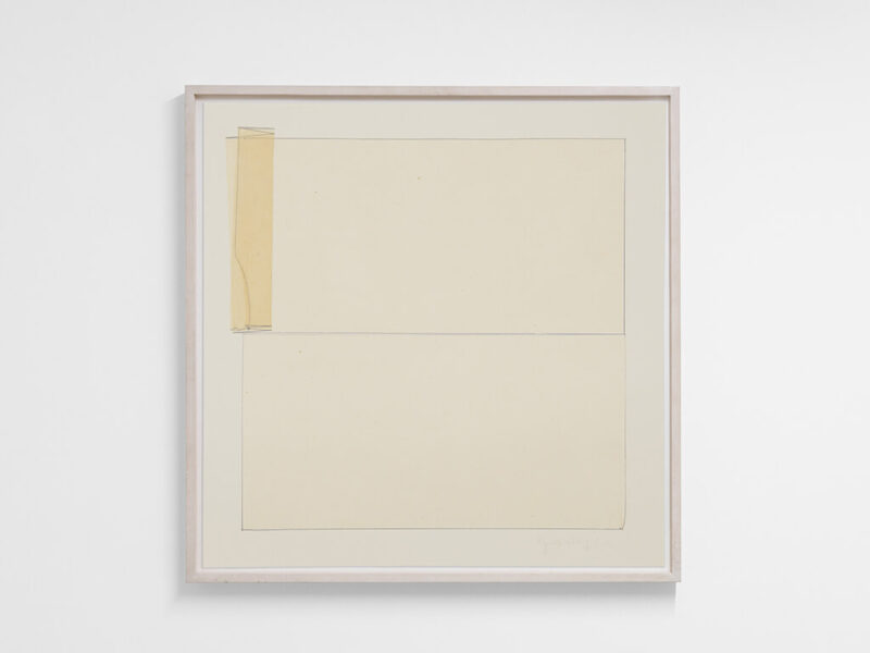 Conforming Pairs (blue line), 2011 | ink on Japanese Gampi paper, 39.8 x 39.8 cm | Jill Baroff