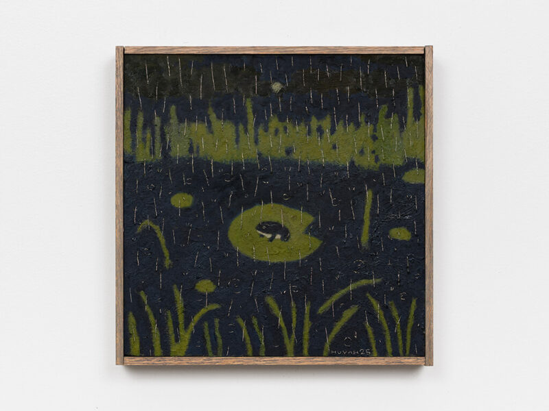 Downpour, 2025 | oil on panel, artist's frame, 25.4 x 25.4 cm | Tony Huynh
