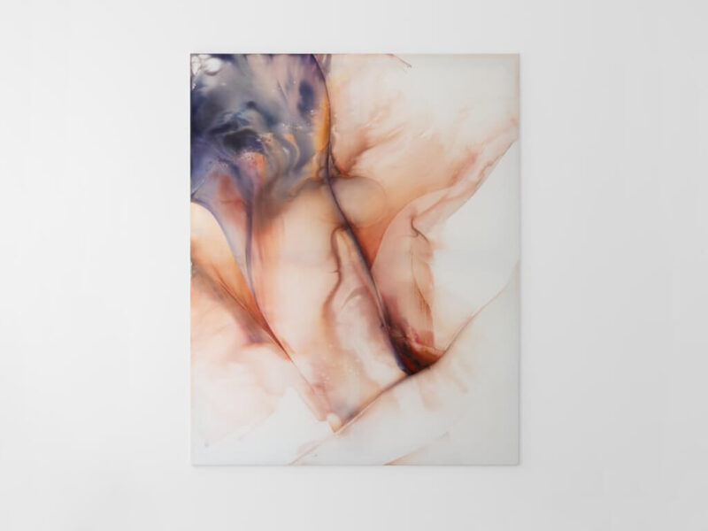 Trans III, 2025 | Tusche, Öl auf Nylon, 250 x 200 cm | Natascha Schmitten