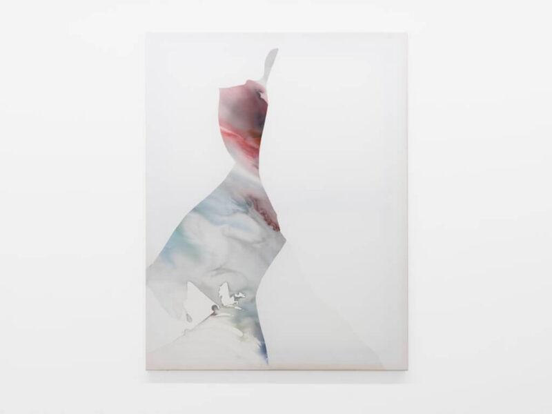 Milkyways IV, 2024 | Tusche, Öl auf Nylon, 130 x 100 cm | Natascha Schmitten