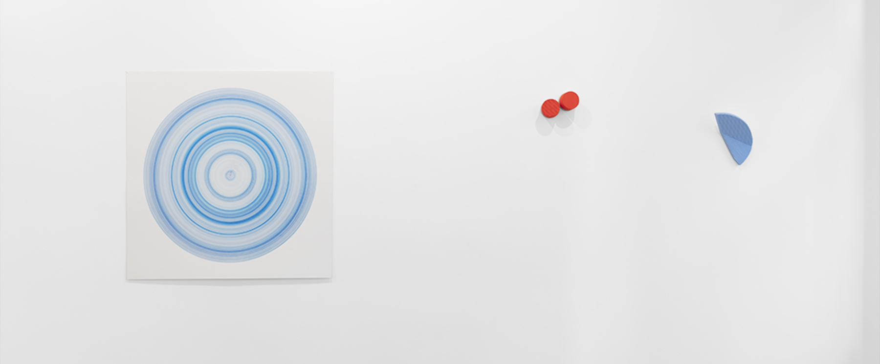 Jill Baroff, Always, Sometimes, 2026, Galerie Christian Lethert, Köln | Hurrican Ian, 2022, Fluorescent Dials, 2026, Clock (Sky Blue), 2026 | Zeichnung, Wandarbeiten
