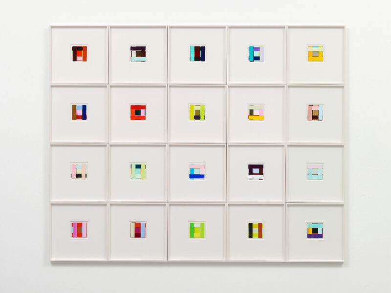 Faces (81-100), 2003/2016 |  acrylic on plastic film, painted, framed each30 x 30 cm | Imi Knoebel