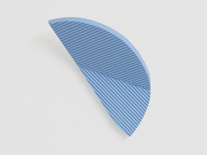 Clock (Sky Blue), 2026 | paint on wood, 28 x 12 x 6 cm | Jill Baroff