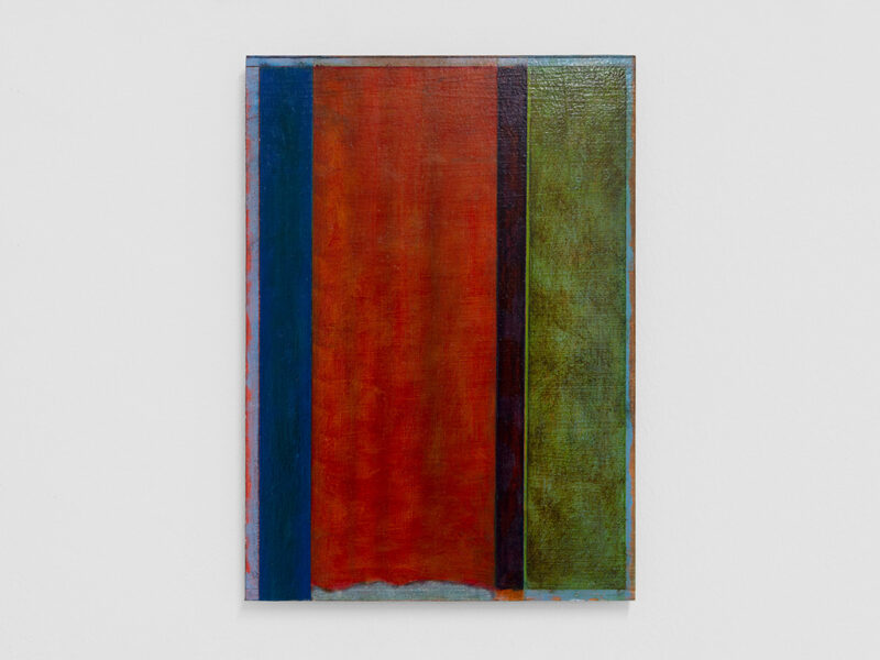 Vorhang, 2026 | oil, egg tempera on paper, on aluminum, 28 x 20 cm